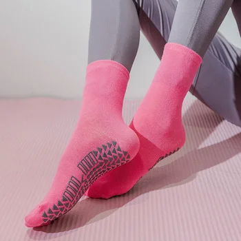 Носки Хлопковые для йоги, пилатеса 2023, Нескользящие, впитывающие пот, дышащие Спортивные носки для фитнеса, носки для танцев, женские носки для тренировок