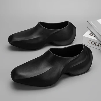 2023 новые мужские непромокаемые ботинки, нескользящие водонепроницаемые повседневные тапочки на толстой износостойкой подошве, легкая рабочая обувь на мягкой подошве