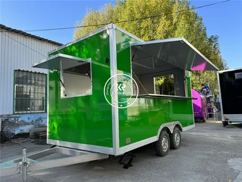 Передвижной кухонный фургон с прицепом для быстрого питания, передвижной грузовик для приготовления тако, тележки для кофе, Ресторанная тележка для еды