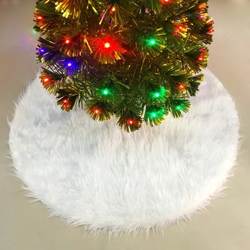 Юбка в виде рождественской елки, круглая юбка в виде рождественской елки из искусственного меха, пушистая мягкая юбка в виде елки из толстого плюша для праздничного зимнего декора.