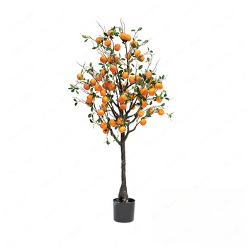 Большая имитация апельсинового фруктового дерева Искусственные деревья Украшение гостиной Украшение пола Бонсай