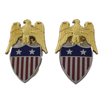 (1 ПАРА) Значок-эмблема ПОДРАЗДЕЛЕНИЯ АДЪЮТАНТА генерал-майора АРМИИ США на воротнике