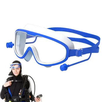 Очки для плавания для взрослых, очки для плавания с широким обзором, силиконовые очки с затычками для ушей, не протекающие Очки для плавания с маской и трубкой