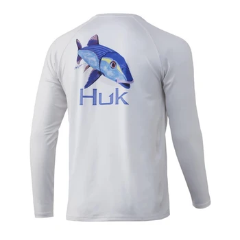 Рыболовные Рубашки HUK Для мужчин, Производительная Рыболовная Одежда С Длинными рукавами, Летние Топы С Защитой От Ультрафиолета UPF 50, Рыболовный Трикотаж Camisa De Pesca