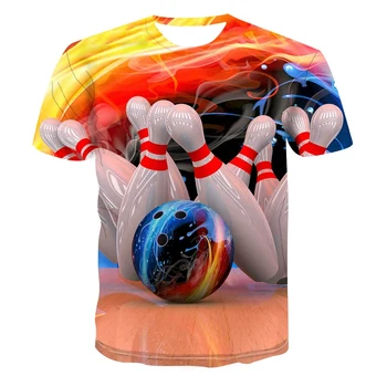 Летние веселые игры в боулинг, мужские футболки с графическим рисунком в стиле хип-хоп, футболки с круглым вырезом и принтом личности, футболки с коротким рукавом
