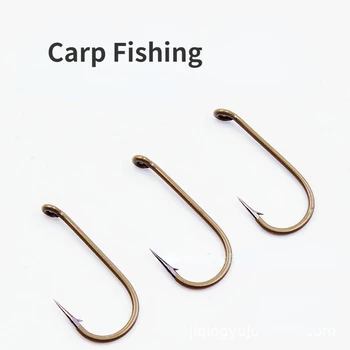 Big Fishing Hook for Carp 1# Green Disguised 500pcs Eyed Circle Fishhook Pesca Overturned Hooks accessories рыбалка ловить рыбу