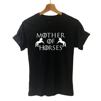 Новая футболка Mother of Horses, женская хлопковая футболка с круглым вырезом и коротким рукавом для любителей верховой езды, Футболки для девочек, топы, женская одежда