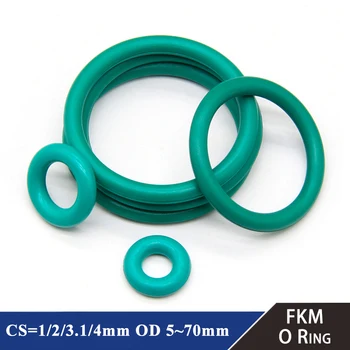 10шт Уплотнительное Кольцо GreenFKM CS 1/2/3.1/4 мм OD 5-70 мм Уплотнительная Прокладка Изоляционное Масло Высокая Термостойкость Фторкаучука