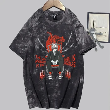 Рубашки Hunter X Hunter, футболки с аниме Tie Dy Kurapika, мужские и женские топы в стиле хип-хоп Harajuku