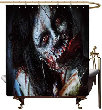 Изготовленный на заказ зомби-декор, Страшная Мертвая женщина с окровавленным топором, Злая Фэнтезийная Готическая мистерия, занавеска для душа на Хэллоуин