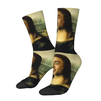 Мужские носки унисекс с 3D принтом, дышащие теплые носки, носки для экипажа, забавная мама, забавное платье, Николя Джос, Мона Лиза