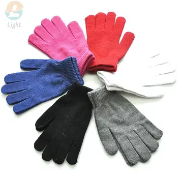 1 пара Унисекс, черные перчатки с полными пальцами для женщин и мужчин, шерстяные вязаные хлопчатобумажные перчатки на запястье, Зимние Теплые рабочие перчатки, разноцветные