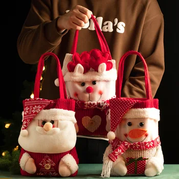 2024 Новый Рождественский мешок Санта Клауса Детские Рождественские подарки Пакеты для конфет Изысканные сумки Санта Клауса Рождественские Чулки Рождественские украшения