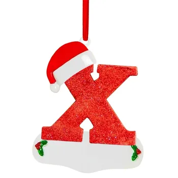 Рождественские украшения с буквами и алфавитом из дерева Red Hat, рождественские украшения для рождественской елки