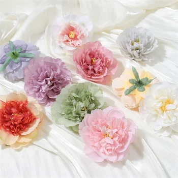 10шт 10см Искусственный Цветок Пиона для украшения свадьбы, домашней вечеринки, цветочный материал ручной работы, Шелковые цветы