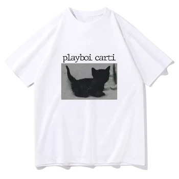 Мужская футболка с принтом Playboi Carti, повседневная футболка оверсайз, мужские летние модные топы с коротким рукавом, футболки, одежда для мальчиков
