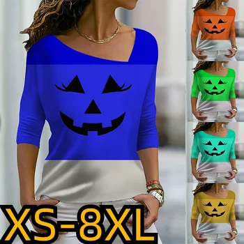 2023 Винтажный элегантный пуловер с длинным рукавом и 3D принтом, модная футболка, одежда для Хэллоуина, осень-зима, женский новый дизайн с принтом