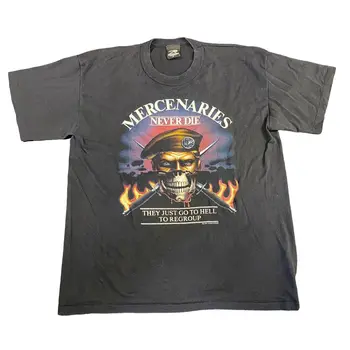 Винтажная футболка 1988 года Mercenaries Never Die, взрослый размер XL, военные пехотинцы с длинными рукавами