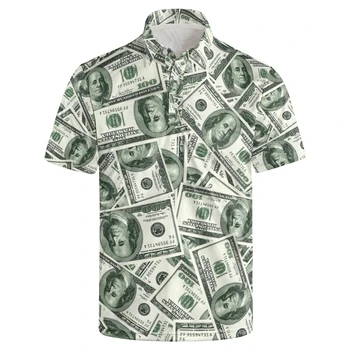 Летние мужские футболки, Повседневная рубашка Поло с 3D принтом Hawaii, Рубашки на пуговицах с коротким рукавом, Мужской Свободный удобный топ, Модный унисекс