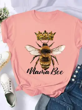 Милые трендовые футболки с надписью Bee, одежда с графическим рисунком, женские модные повседневные женские футболки с коротким рукавом и принтом.