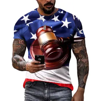 Летние повседневные мужские и женские футболки с рисунком молотка в стиле Джастис в стиле хип-хоп, футболки с круглым вырезом в стиле харадзюку, топы с коротким рукавом