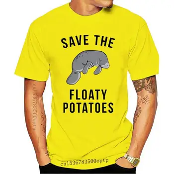 Camiseta de manga corta para hombre, camisas divertidas de Manatí, Save The Floaty, novedad de verano de 2021