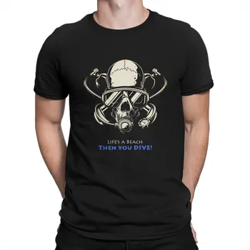 Мужская футболка с черепом для подводного плавания, незаменимая футболка для подводного плавания, топы с воротником из ткани, футболка с юмором, идея подарка высшего качества