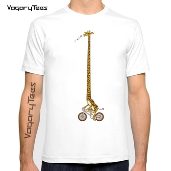 Забавная футболка с жирафом для мужчин 2022, Классическая футболка для езды на Велосипеде, мужская Длинная футболка с принтом 