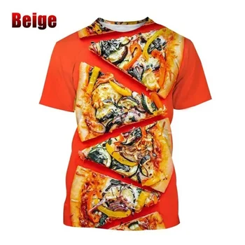 Новая футболка с 3D-принтом Funny Pizza, мужская и женская одежда, повседневная футболка с коротким рукавом и рисунком в стиле харадзюку, уличная одежда, топ, футболка