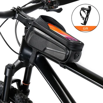 Непромокаемая сумка для передней рамы велосипеда EVA С жестким корпусом и сенсорным экраном, сумка для горного велосипеда, дорожный велосипед, 6,8 дюймов, пригодный для верховой езды Аксессуар