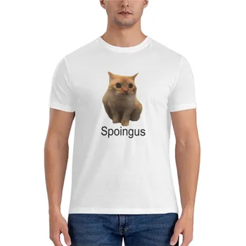 летняя модная футболка мужская Spoingus The Cat Meme, классическая футболка, футболка с графикой, топы больших размеров