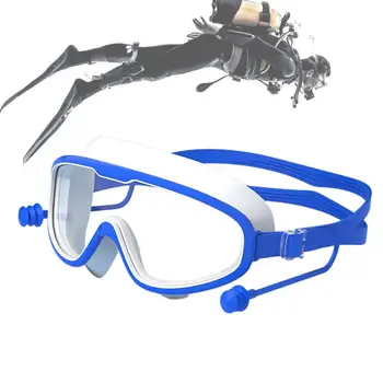 Очки для плавания с широким обзором, очки для плавания, противотуманные Очки для плавания для взрослых, Силиконовые очки для мужчин, женщин, молодежи