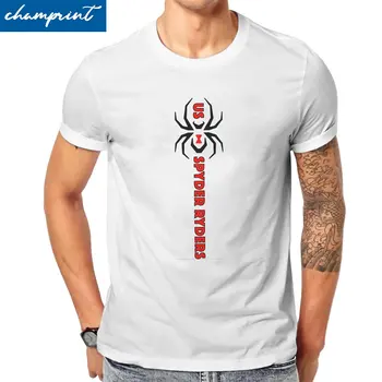 Мужские футболки Black Widow Spider, хлопковые топы US Spyder Ryders, забавные футболки с коротким рукавом и круглым воротником, футболка большого размера