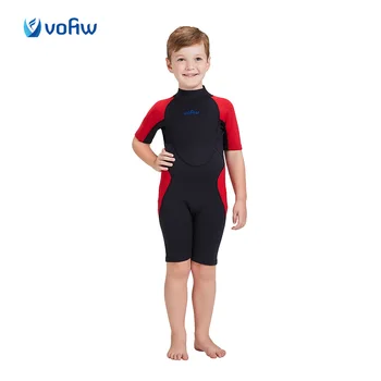 2 мм неопреновый водолазный костюм для мальчиков, детский цельный гидрокостюм с коротким рукавом, серфинг, плавание, водные виды спорта, короткий теплый купальник