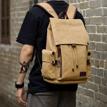 Многофункциональный модный мужской рюкзак, винтажная холщовая школьная сумка, мужские дорожные сумки большой емкости, рюкзак для ноутбука для путешествий на открытом воздухе
